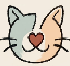 Laura's Kitty Care — illustrated cat face